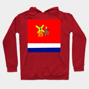 Sporty Netherlands Design on Red Background Hoodie